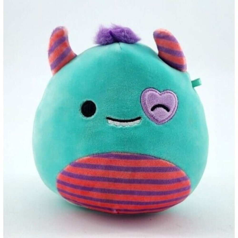 Kellytoy Squishmallow Leon The Heart Eye Monster Plush Toy 5" Valentines Day